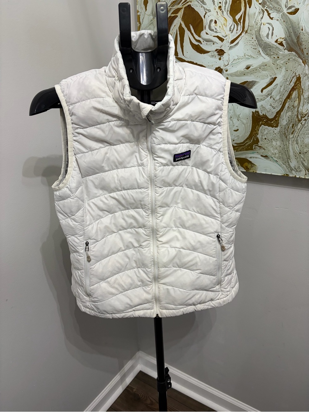 Patagonia Women's Down Sweater Vest White Puffer Size Medium M 84627 Goose Down